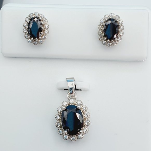 "925 Sterling Silver Cubic Zircon Jewelry Set, UU1P7A7041 - Picture 1 of 10